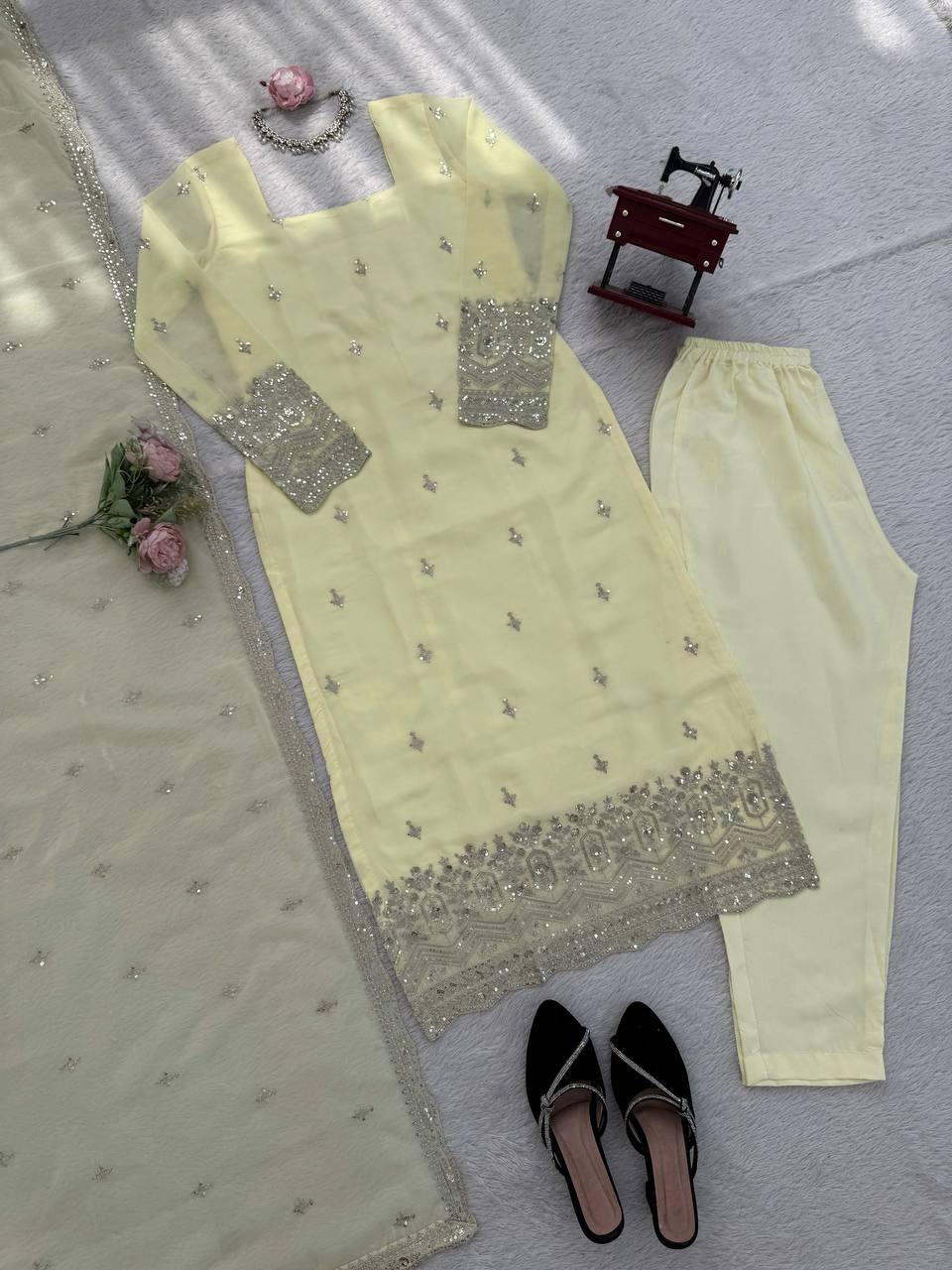 Noor Lace Sequins Classic Set
