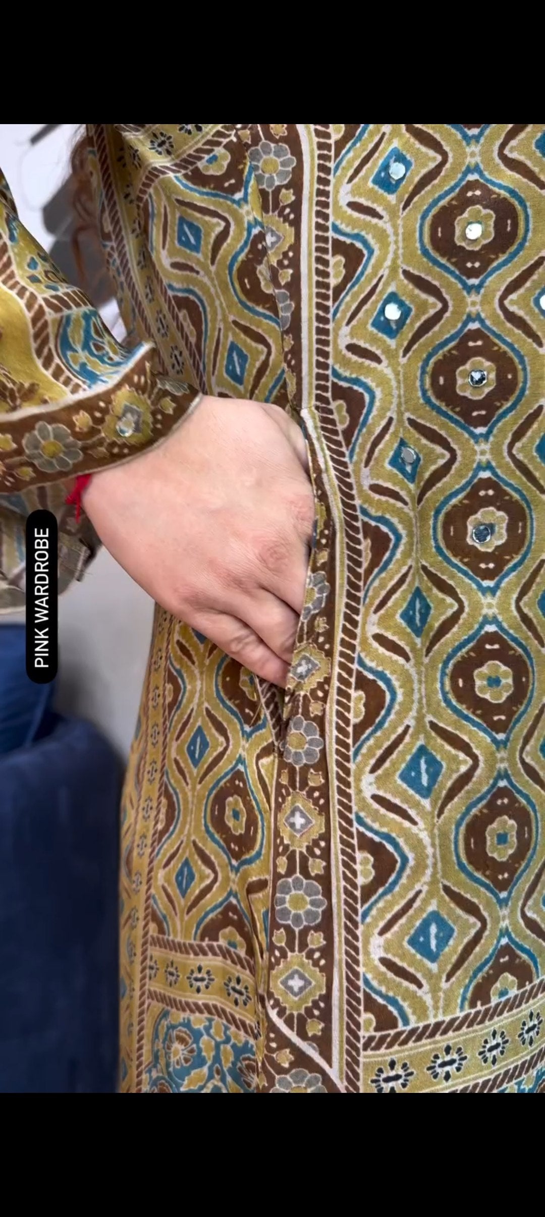 New Arrivals Pure Natural Crape Ajrakh Print Cord Set